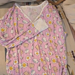 Little Sleepies Pink Breakfast Print Pajama